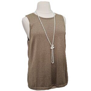 Chico's Foil Shine Sweater Scoop Neck Tank